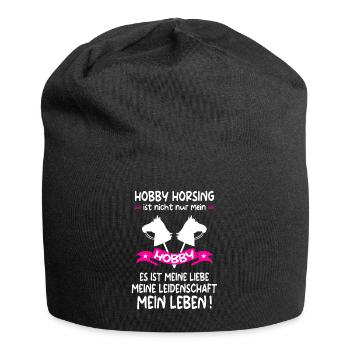 Hobby Horse Hobby Horsing Hobbyhorse Geschenk - Jersey-Beanie - Schwarz - Vorne