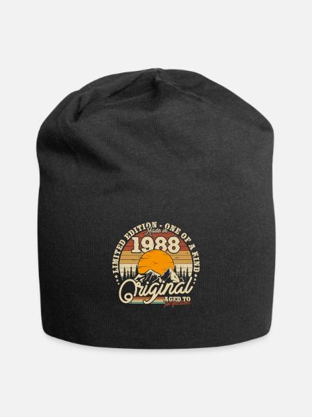 Vintage 1988 Geburtstagsgeschenk - Jersey-Beanie - Schwarz
