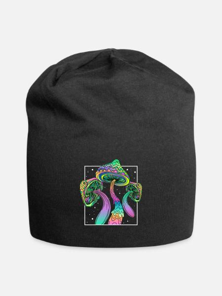 Festival des champignons psychédéliques EDM Musique - Bonnet en jersey - noir