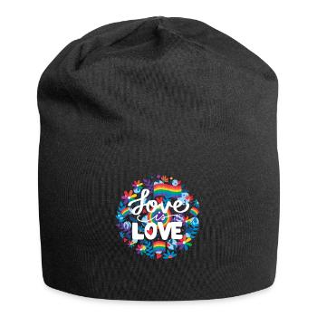 Pride LGBT Liebe gewinnt, wir sind queer und stolz - Jersey-Beanie - Schwarz - Vorne