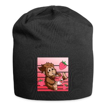 Milkshake aux fraises Bigfoot Kawaii - Bonnet en jersey - noir - Devant