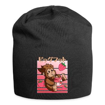 Milkshake aux fraises Bigfoot Kawaii - Bonnet en jersey - noir - Devant