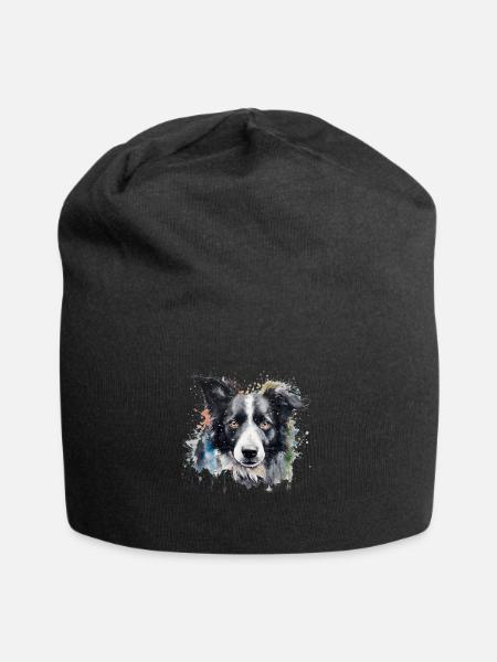 Border Collie - Jersey Beanie - black