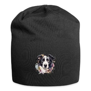 Border Collie - Jersey Beanie - black - Front