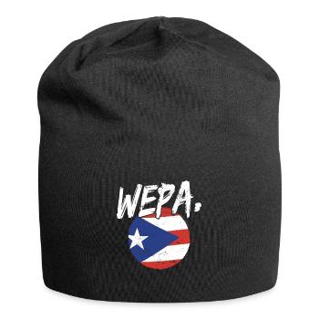 Fier drapeau portoricain de Porto Rico Wepa Latino - Bonnet en jersey - noir - Devant