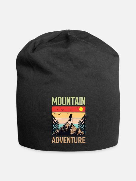 Wandern Wanderer Bergsteigen Bergsteiger Berge - Jersey-Beanie - Schwarz