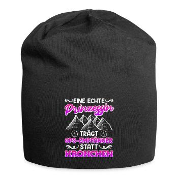 Geocache Eine echte Prinzessin trägt GPS Empfänger - Jersey-Beanie - Schwarz - Vorne