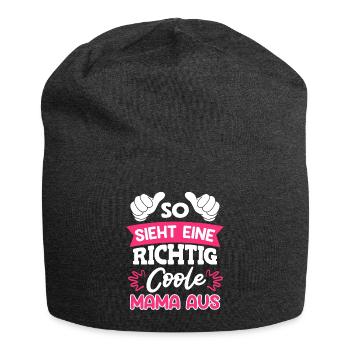 Coole Mama Muttertag weltbeste Mama Mothersday - Jersey-Beanie - Anthrazit - Vorne