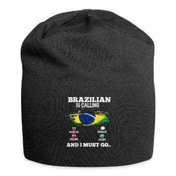 Brasilien - Jersey-Beanie - Schwarz - Vorne