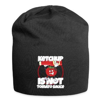 Le ketchup n’est pas de la sauce tomate Italie - Bonnet en jersey - noir - Devant