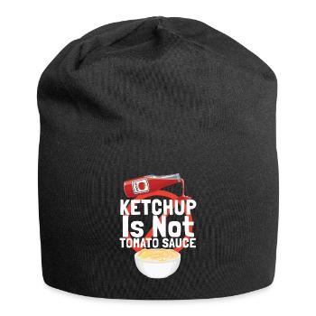 Le ketchup n’est pas de la sauce tomate Italie - Bonnet en jersey - noir - Devant