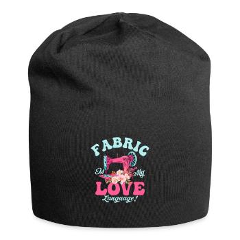 Fabric Is My Love Language! Sewing Machine Crafti - Jersey Beanie - black - Front