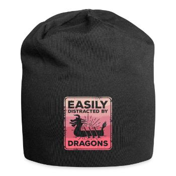 Leicht abgelenkt von Drachen Drachenboot-Paddel - Jersey-Beanie - Schwarz - Vorne