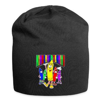 Kindergartenkind Lustige Comic Buntstifte - Jersey-Beanie - Schwarz - Vorne