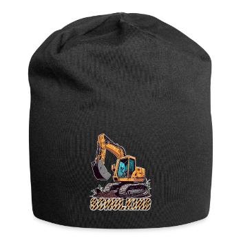 Schulkind - Baustelle und Bagger Einschulung - Jersey-Beanie - Schwarz - Vorne