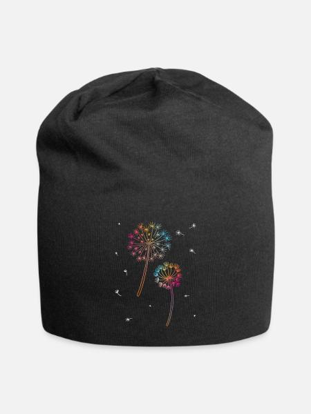 Pusteblume Regenbogen Blumen Lgbtq - Jersey-Beanie - Schwarz