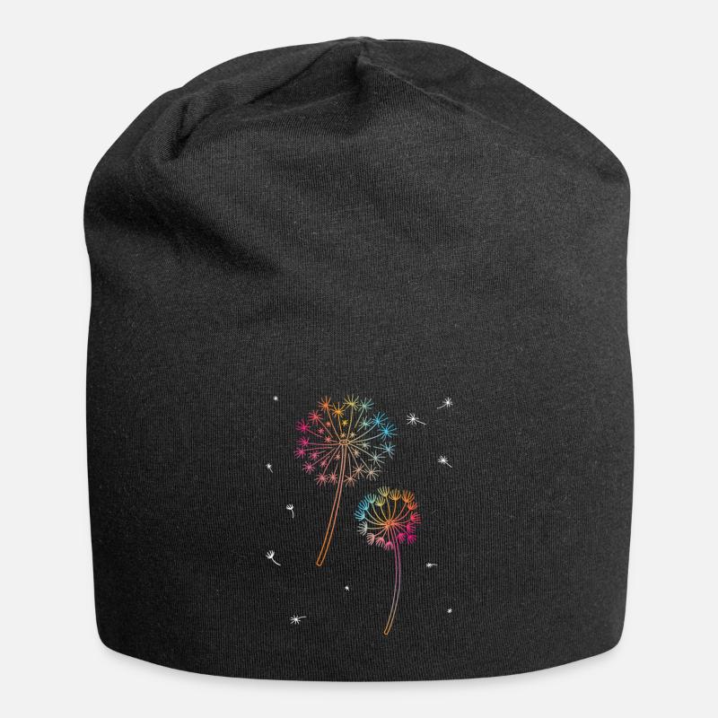 Pusteblume Regenbogen Blumen Lgbtq - Jersey-Beanie - Schwarz
