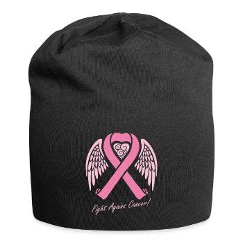 Kampf gegen Brustkrebs - Jersey-Beanie - Schwarz - Vorne