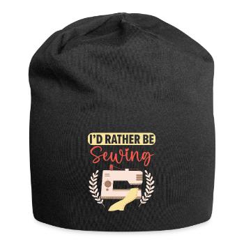 Je préfère coudre, coudre, crocheter, coudre - Bonnet en jersey - noir - Devant