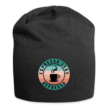Moins Depresso Coffee Lover Déprimé - Bonnet en jersey - noir - Devant