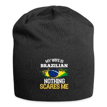 Brasilien - Jersey-Beanie - Schwarz - Vorne