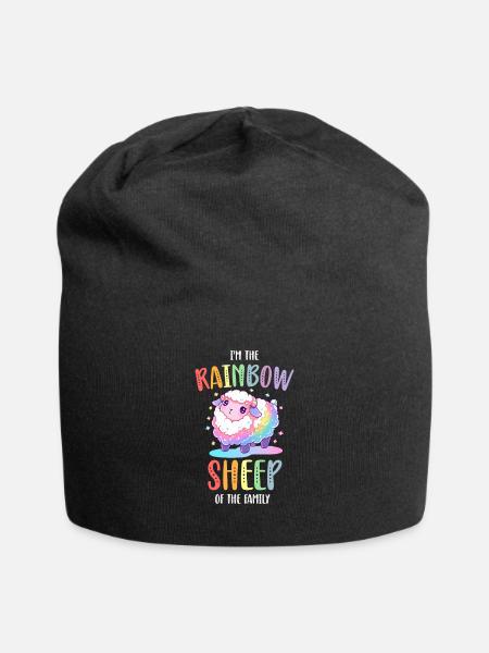Rainbow Sheep LGBTQ Transgender Pride Community - Bonnet en jersey - noir
