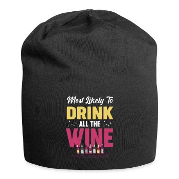 Am ehesten trinken Sie den ganzen Wein - Jersey-Beanie - Schwarz - Vorne