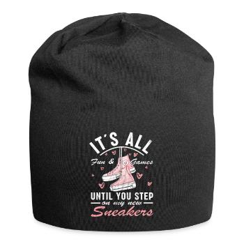 "Du Tritt Auf Meine Turnschuhe" Schuhe Fan - Jersey-Beanie - Schwarz - Vorne