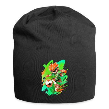 Unique cartoon footballer in gaming style - Jersey Beanie - black - Front