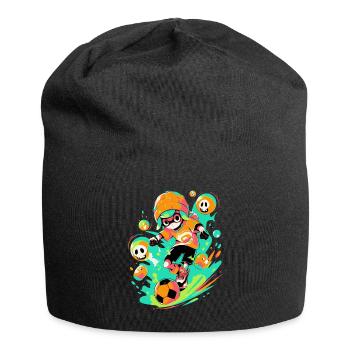 Street Art Gaming Adventure: Cartoon Soccer Player - Jersey Beanie - black - Front
