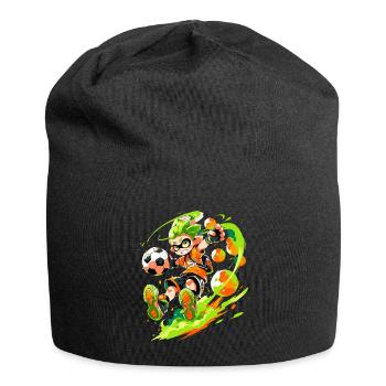 Cool cartoon footballer in street art gaming style - Jersey Beanie - black - Front
