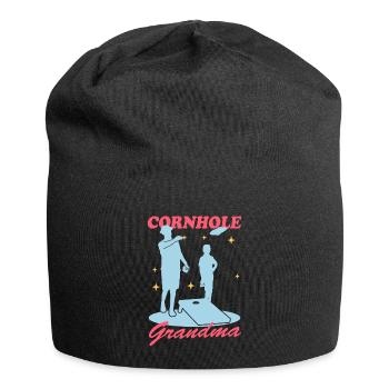 Mamie joueuse de Cornhole | Blind Hole Bean Bag Cadeau - Bonnet en jersey - noir - Devant