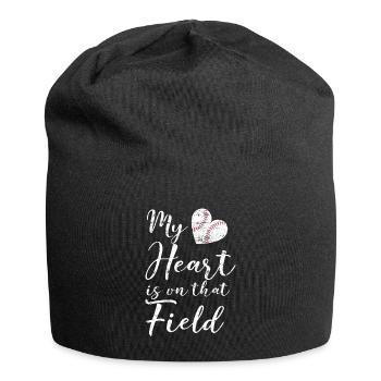 My Heart is on That Field Baseball Softball Mom - Jersey Beanie - black - Front
