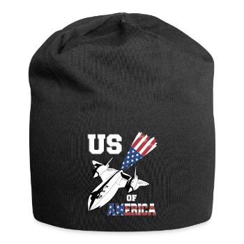 Vierter Kampfjet USA-Flagge - Jersey-Beanie - Schwarz - Vorne