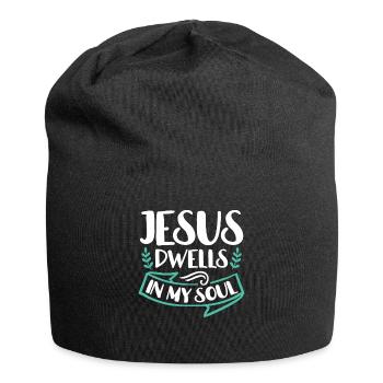 Jésus habite dans mon âme verset biblique Foi - Bonnet en jersey - noir - Devant