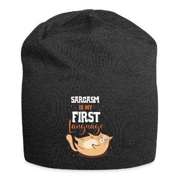 Sarcasm Is My First Language - Jersey Beanie - charcoal grey - Front