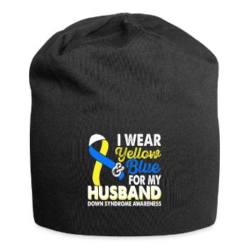 Wear yellow blue for the month of the - Jersey Beanie - black - Front