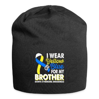 Wear yellow-blue for Month of Consciousness - Jersey Beanie - black - Front