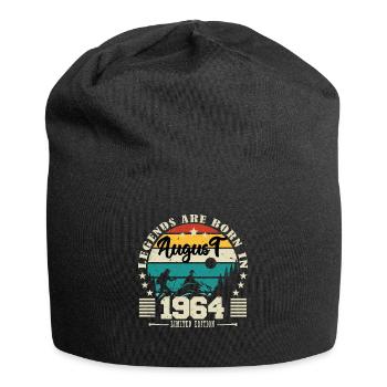August 1964. Geburtstagsgeschenk August 1964. August - Jersey-Beanie - Schwarz - Vorne