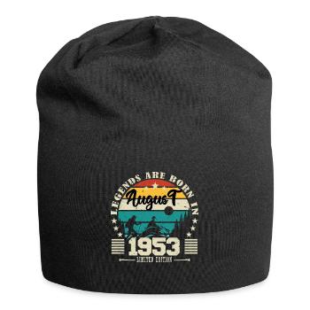 August 1953. Geburtstagsgeschenk August 1953. August - Jersey-Beanie - Schwarz - Vorne
