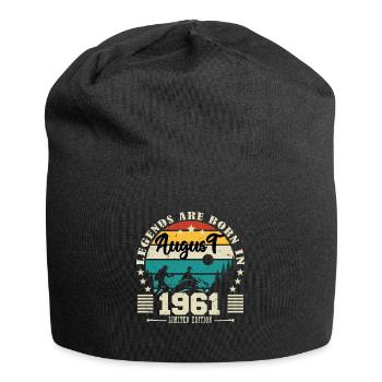 August 1961. Geburtstagsgeschenk August 1961. August - Jersey-Beanie - Schwarz - Vorne