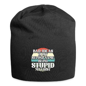 Schwarzer Humor - Jersey-Beanie - Schwarz - Vorne