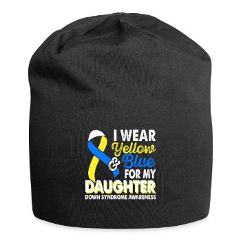 Wear yellow blue for the month of the - Jersey Beanie - black - Front