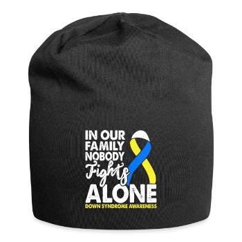 Niemand Kämpft Allein Gegen Das - Jersey-Beanie - Schwarz - Vorne
