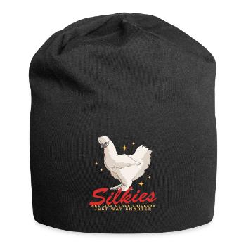 Silk Chicken Silk Chickens Silkie Chickens Cadeau - Bonnet en jersey - noir - Devant