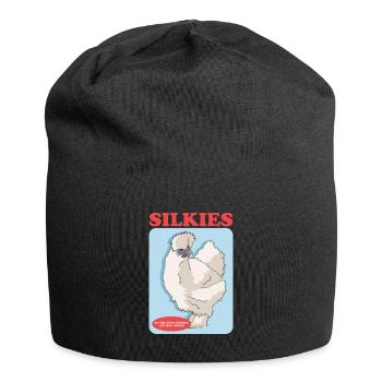 Silk Chickens Silk Chicken Silkie Chickens Cadeau - Bonnet en jersey - noir - Devant