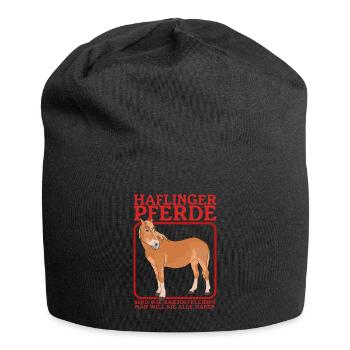 Haflinger Pferd | Haffi Pferdebesitzer Geschenk - Jersey-Beanie - Schwarz - Vorne