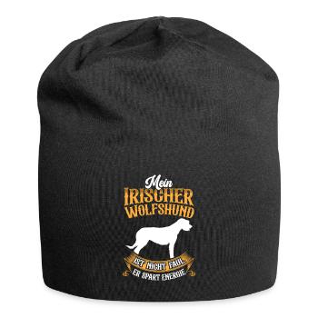 Irischer Wolfshund ist nicht faul Irish Wolfhound - Jersey-Beanie - Schwarz - Vorne