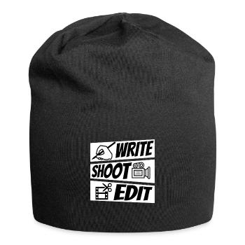 Write Shoot Edit Repeat - Jersey Beanie - black - Front