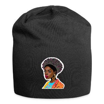 Frau - Jersey-Beanie - Schwarz - Vorne